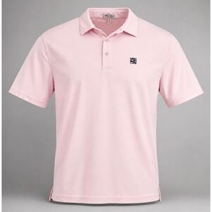 Peter Millar Mens XL Polo Shirt Summer Comfort Pink Stripe Stretch Golf Casual
